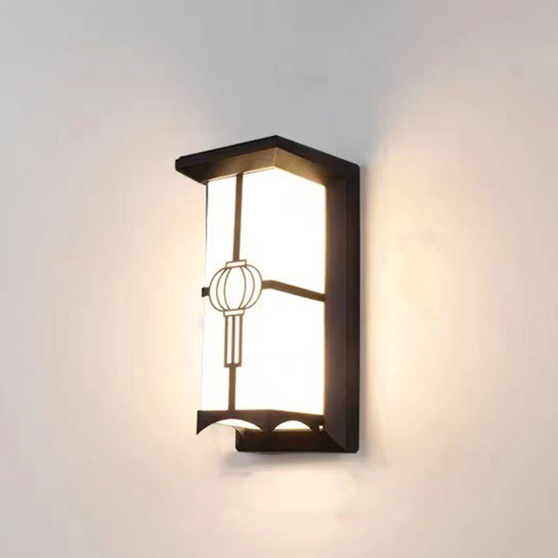 Rechteckige, wasserdichte LED-Wandleuchte aus Aluminium und Acryl für Terrassen