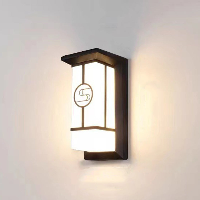 Rechteckige, wasserdichte LED-Wandleuchte aus Aluminium und Acryl für Terrassen