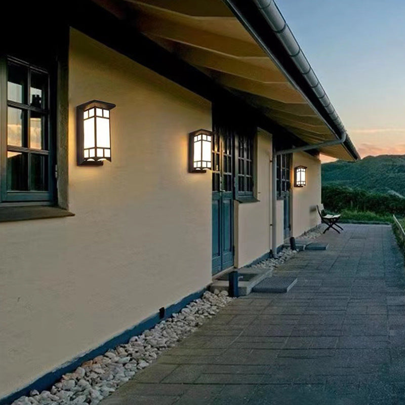 Rechteckige, wasserdichte LED-Wandleuchte aus Aluminium und Acryl für Terrassen