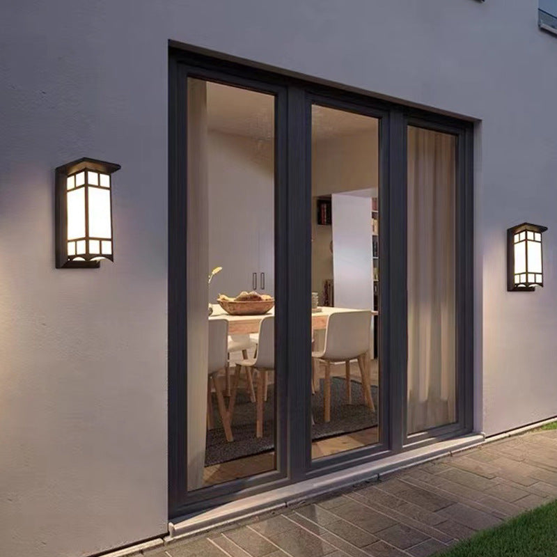 Rechteckige, wasserdichte LED-Wandleuchte aus Aluminium und Acryl für Terrassen
