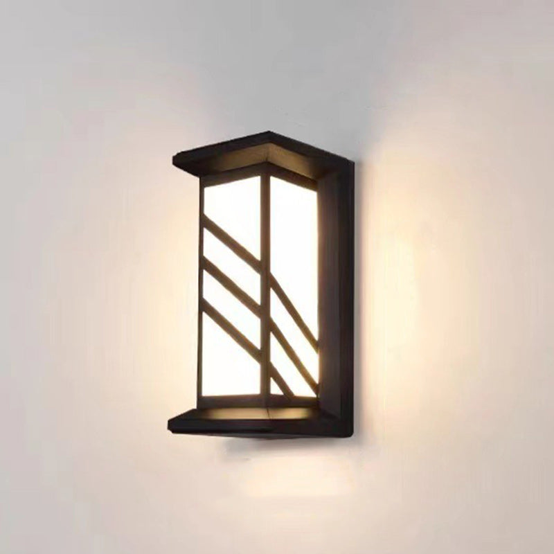 Rechteckige, wasserdichte LED-Wandleuchte aus Aluminium und Acryl für Terrassen