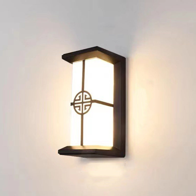 Rechteckige, wasserdichte LED-Wandleuchte aus Aluminium und Acryl für Terrassen