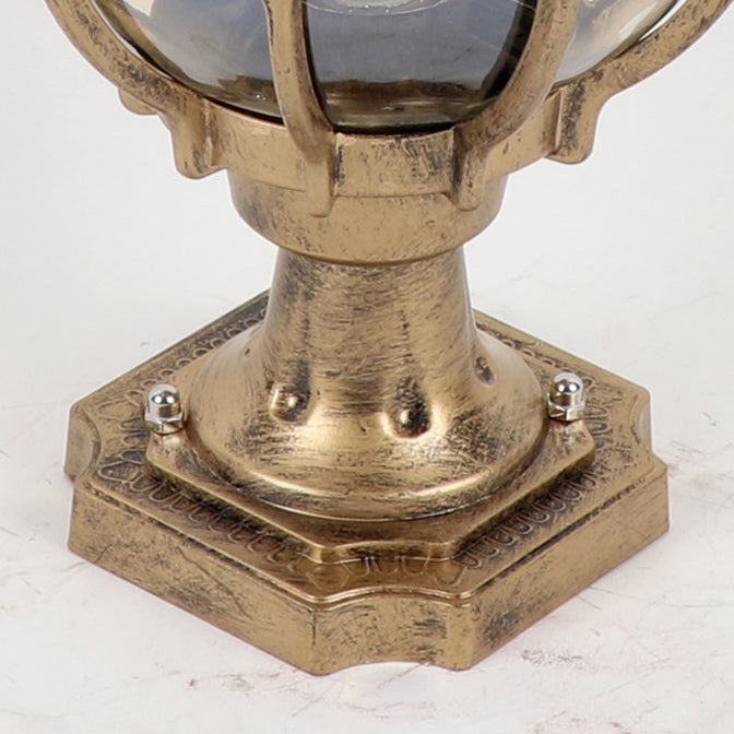 Moderne, schlichte, runde, wasserdichte Gartenleuchte aus Aluminium und Glas mit 1 Leuchtmittel