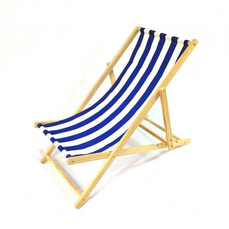 Moderner minimalistischer rechteckiger Oxford-Stoff solider Kiefernholz Outdoor-Strandstuhl faltbarer Liegestuhl mit Rückenlehne für den Außenbereich | Karnz