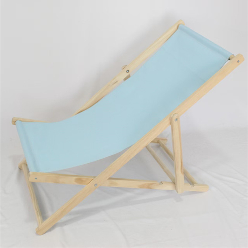 Moderner minimalistischer rechteckiger Oxford-Stoff solider Kiefernholz Outdoor-Strandstuhl faltbarer Liegestuhl mit Rückenlehne für den Außenbereich | Karnz