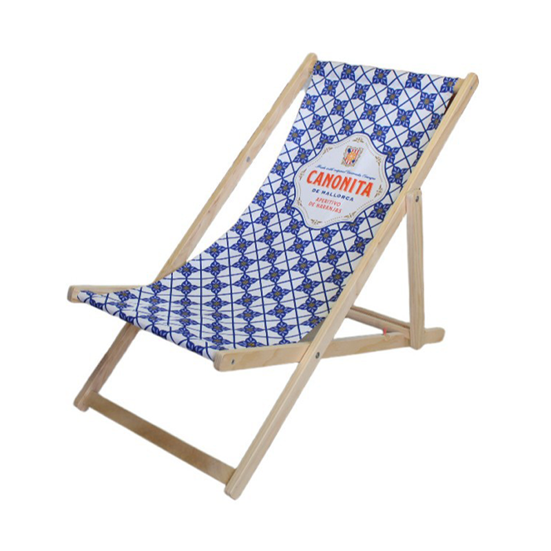 Moderner minimalistischer rechteckiger Oxford-Stoff solider Kiefernholz Outdoor-Strandstuhl faltbarer Liegestuhl mit Rückenlehne für den Außenbereich | Karnz