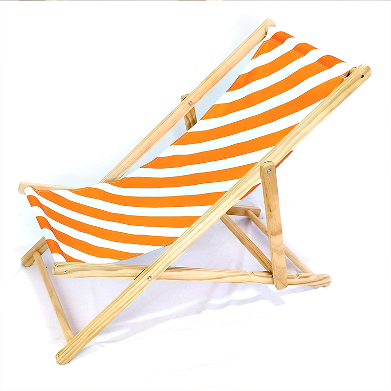 Moderner minimalistischer rechteckiger Oxford-Stoff solider Kiefernholz Outdoor-Strandstuhl faltbarer Liegestuhl mit Rückenlehne für den Außenbereich | Karnz