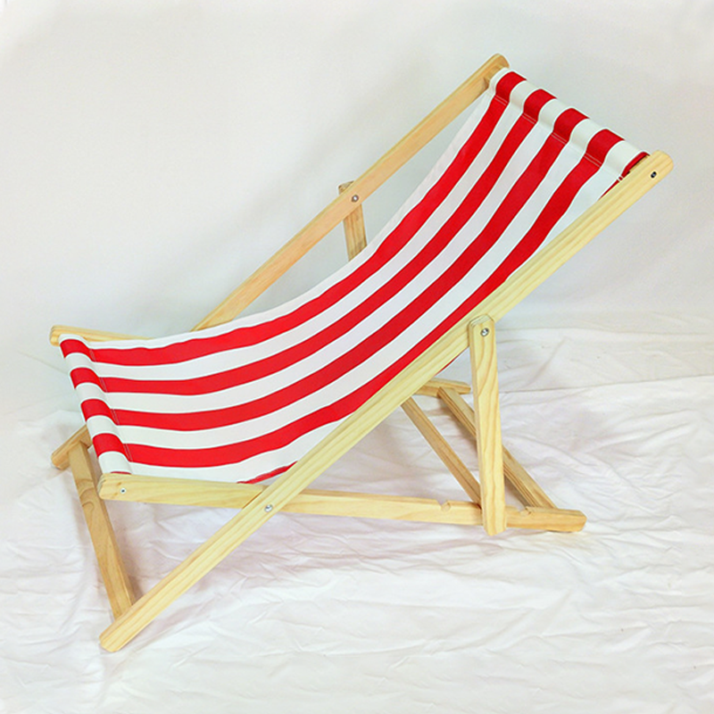 Moderner minimalistischer rechteckiger Oxford-Stoff solider Kiefernholz Outdoor-Strandstuhl faltbarer Liegestuhl mit Rückenlehne für den Außenbereich | Karnz