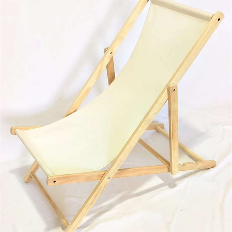 Moderner minimalistischer rechteckiger Oxford-Stoff solider Kiefernholz Outdoor-Strandstuhl faltbarer Liegestuhl mit Rückenlehne für den Außenbereich | Karnz