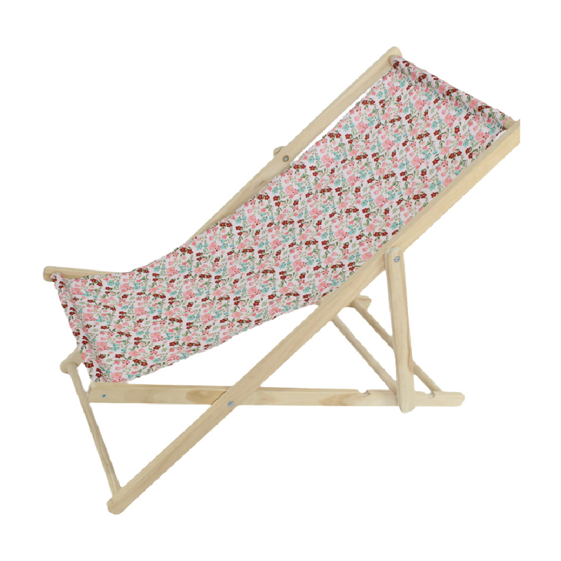 Moderner minimalistischer rechteckiger Oxford-Stoff solider Kiefernholz Outdoor-Strandstuhl faltbarer Liegestuhl mit Rückenlehne für den Außenbereich | Karnz
