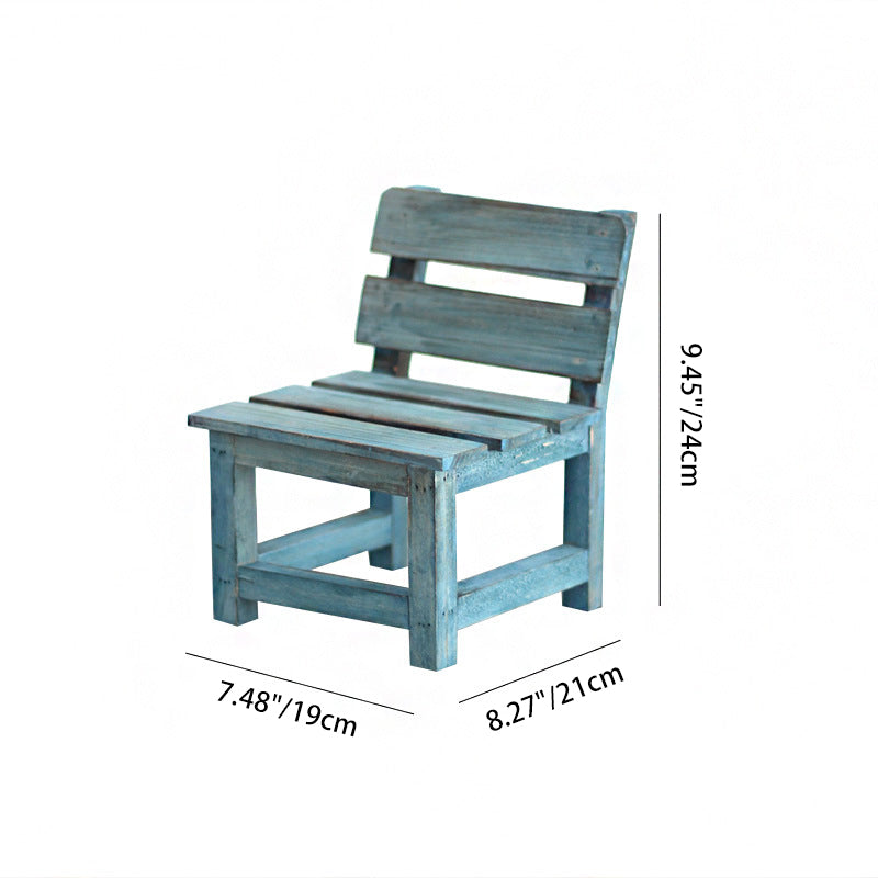 Moderner minimalistischer rechteckiger Massivholz niedriger Hocker mit Rückenlehne dekoratives Cartoon-Design für den Garten | Karnz