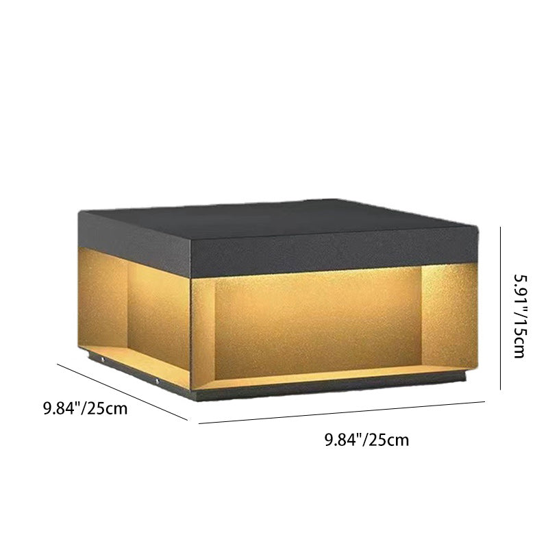 Moderne Minimalistische Edelstahl Quadratische LED Außenleuchte Mit Solar- und wasserdichten Eigenschaften Für Garten, Terrasse, Tor | Karnz