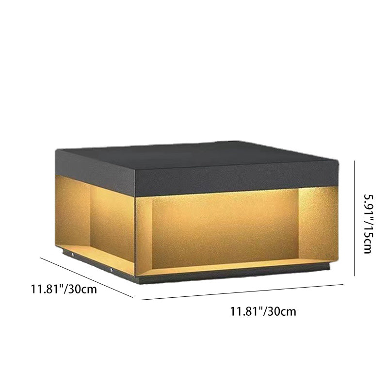 Moderne Minimalistische Edelstahl Quadratische LED Außenleuchte Mit Solar- und wasserdichten Eigenschaften Für Garten, Terrasse, Tor | Karnz