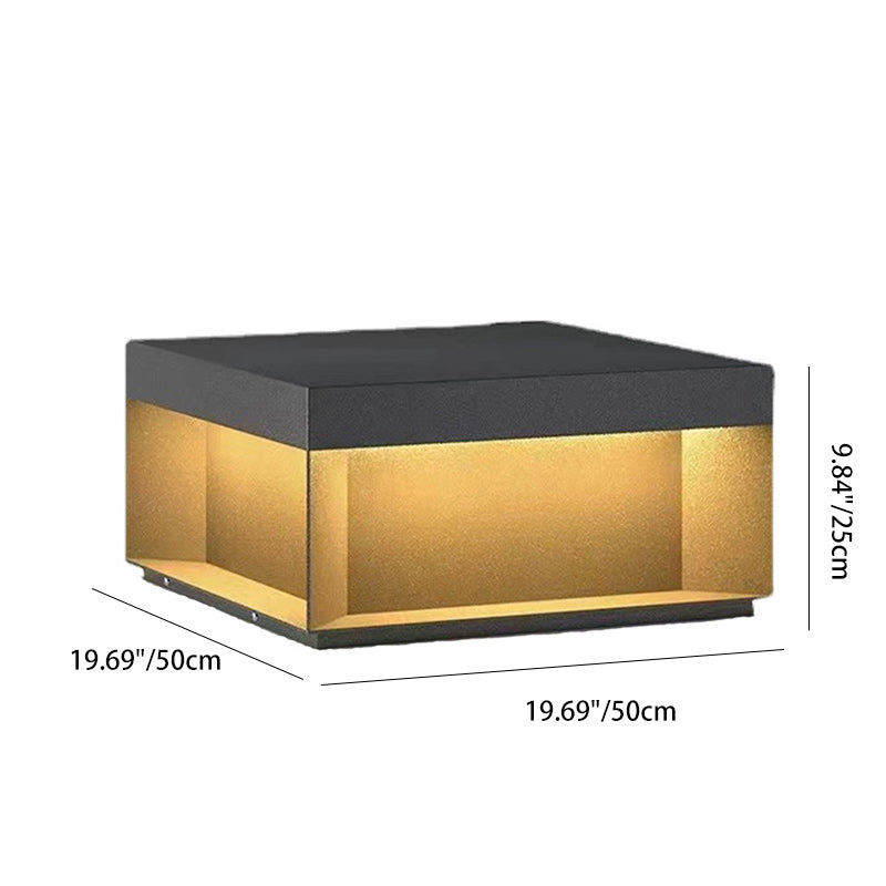 Moderne Minimalistische Edelstahl Quadratische LED Außenleuchte Mit Solar- und wasserdichten Eigenschaften Für Garten, Terrasse, Tor | Karnz