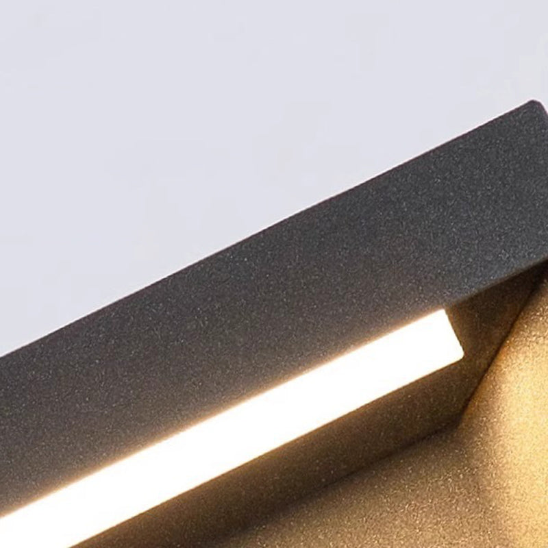 Moderne Minimalistische Edelstahl Quadratische LED Außenleuchte Mit Solar- und wasserdichten Eigenschaften Für Garten, Terrasse, Tor | Karnz