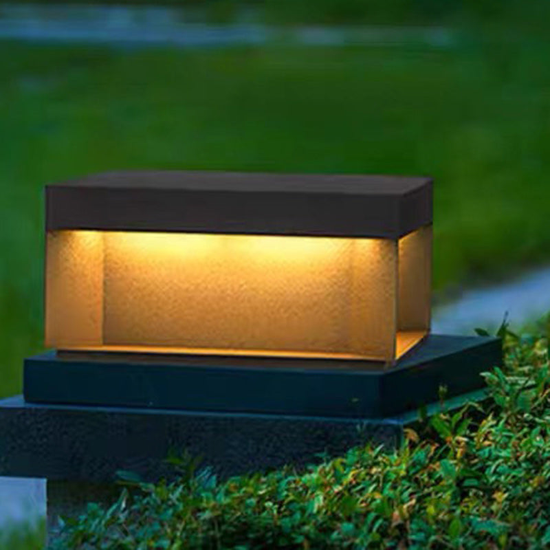 Moderne Minimalistische Edelstahl Quadratische LED Außenleuchte Mit Solar- und wasserdichten Eigenschaften Für Garten, Terrasse, Tor | Karnz