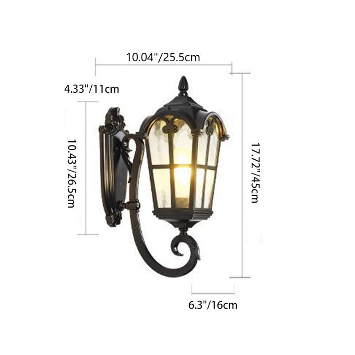 Zeitgenössische nordische Aluminium-Glas gebogene quadratische 1-Licht Wandlampe für außen | Karnz