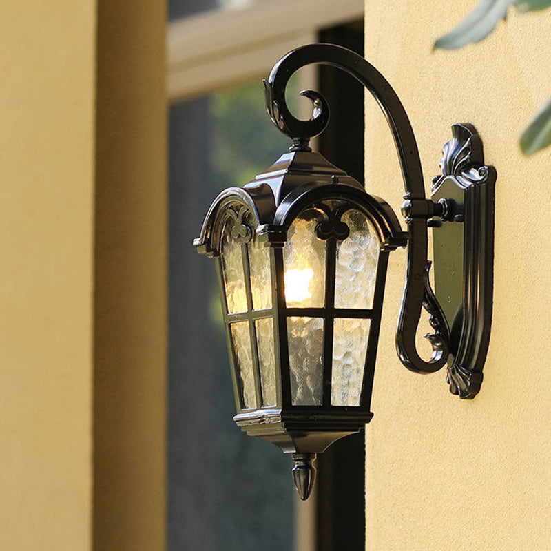 Zeitgenössische nordische Aluminium-Glas gebogene quadratische 1-Licht Wandlampe für außen | Karnz