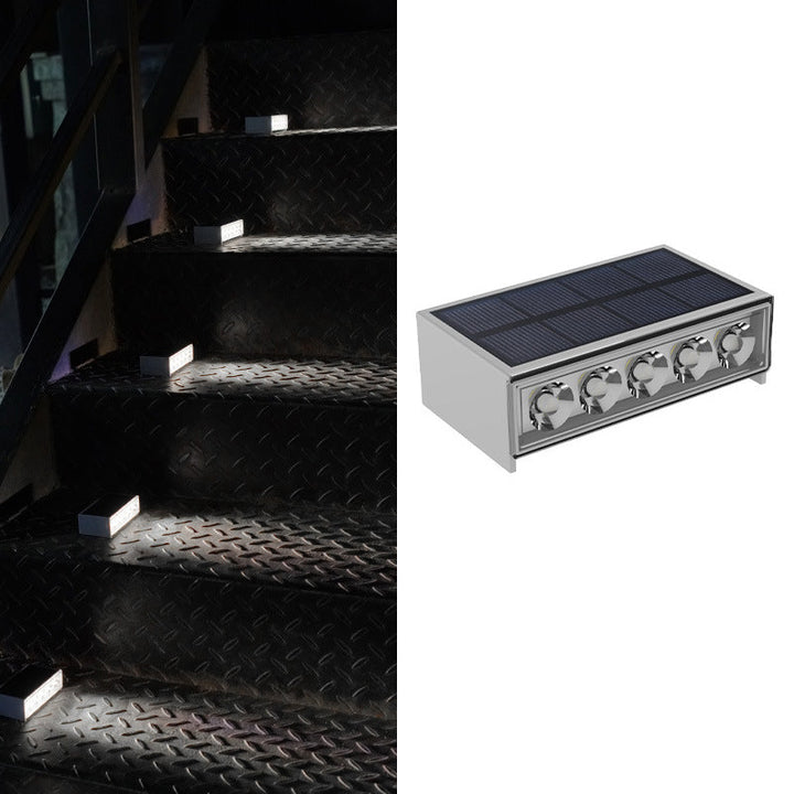 Modern Minimalist Solar Waterproof ABS PC Rectangular LED Außenstufenlicht Ideal Für Garten Und Außenpatio | Karnz