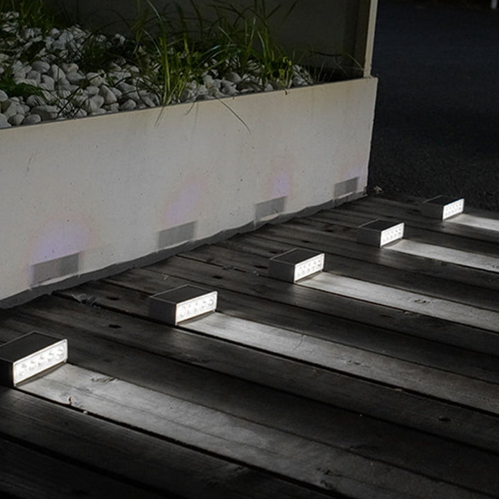 Modern Minimalist Solar Waterproof ABS PC Rectangular LED Außenstufenlicht Ideal Für Garten Und Außenpatio | Karnz