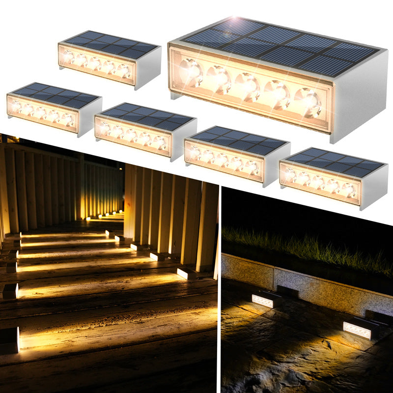 Modern Minimalist Solar Waterproof ABS PC Rectangular LED Außenstufenlicht Ideal Für Garten Und Außenpatio | Karnz