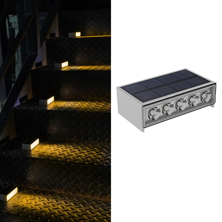 Modern Minimalist Solar Waterproof ABS PC Rectangular LED Außenstufenlicht Ideal Für Garten Und Außenpatio | Karnz