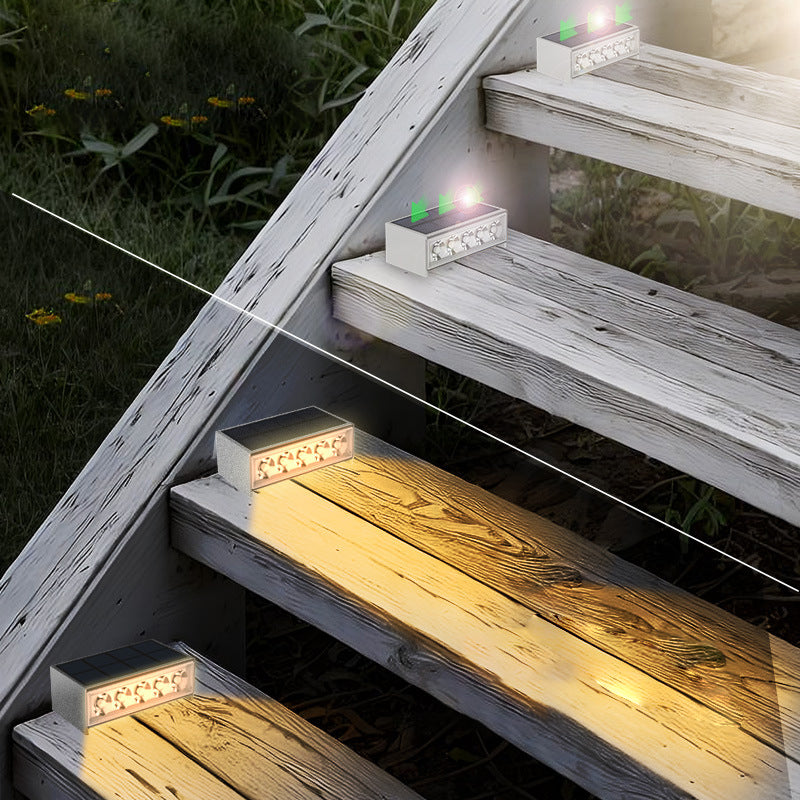 Modern Minimalist Solar Waterproof ABS PC Rectangular LED Außenstufenlicht Ideal Für Garten Und Außenpatio | Karnz