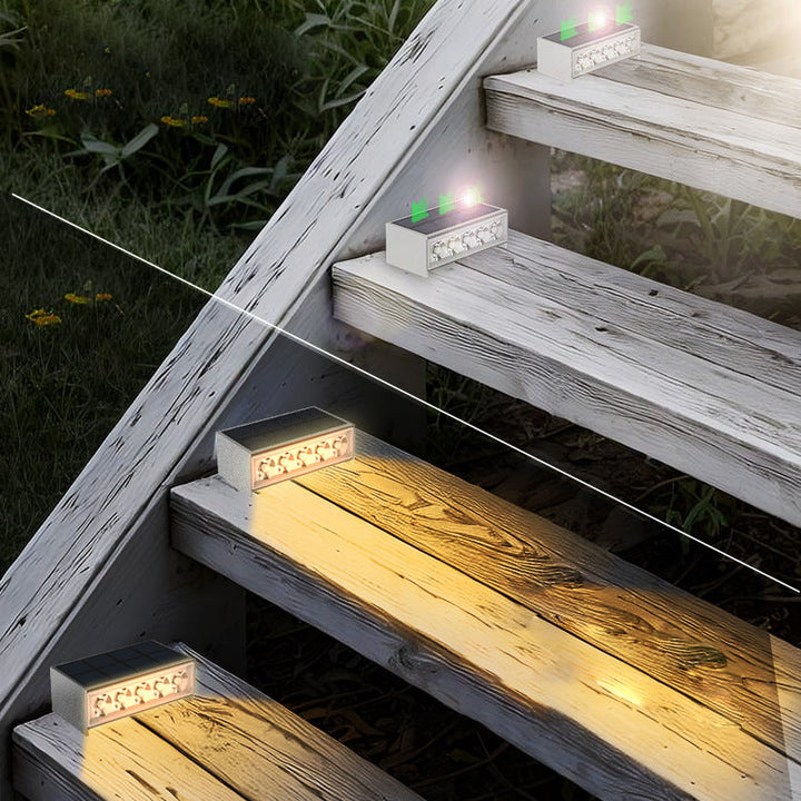 Modern Minimalist Solar Waterproof ABS PC Rectangular LED Außenstufenlicht Ideal Für Garten Und Außenpatio | Karnz