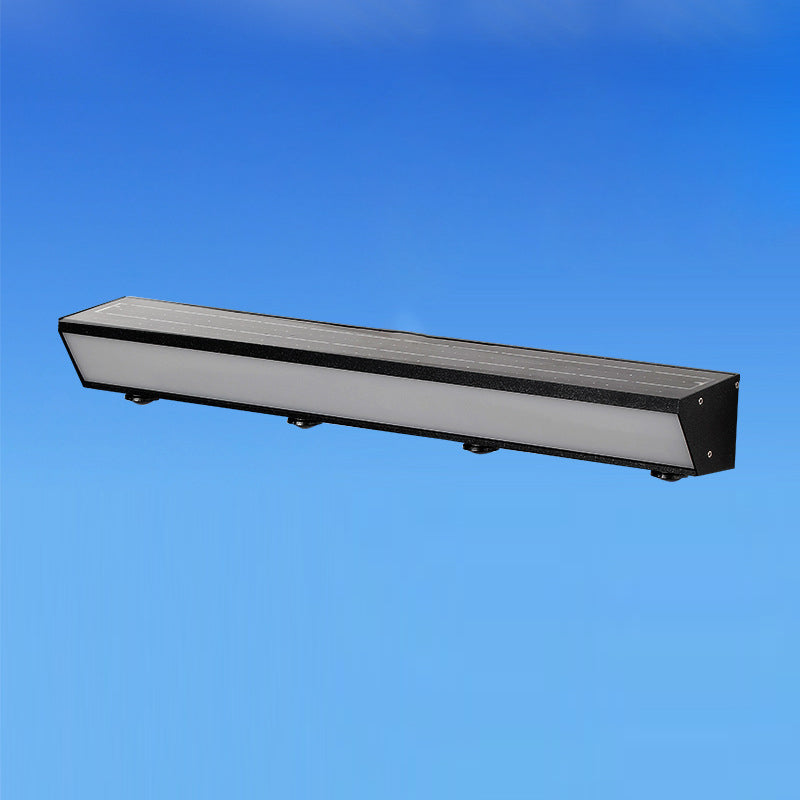 Solarbetriebene, wasserdichte, rechteckige LED-Wandleuchte mit Bewegungsmelder aus Acryl, Aluminium und Edelstahl für die Terrasse