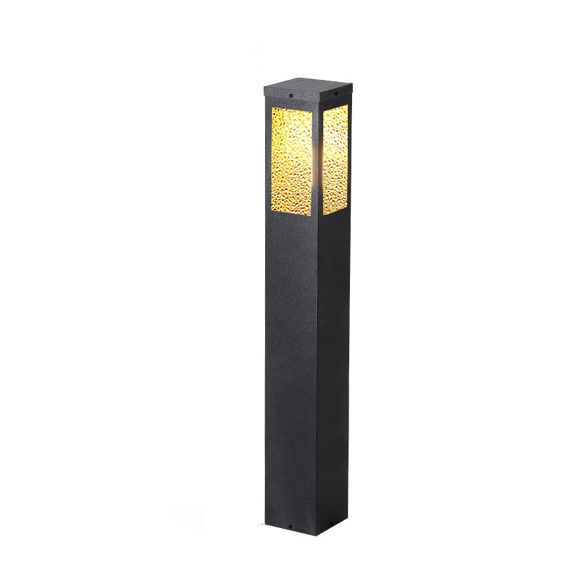 Wasserdichte Säulenleuchte aus Metall und Glas mit Diamantstruktur, 1-flammig, für Garten und Terrasse