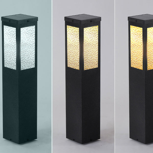 Wasserdichte Säulenleuchte aus Metall und Glas mit Diamantstruktur, 1-flammig, für Garten und Terrasse