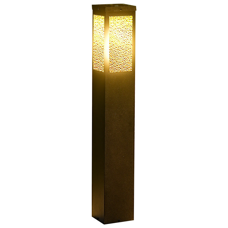 Wasserdichte Säulenleuchte aus Metall und Glas mit Diamantstruktur, 1-flammig, für Garten und Terrasse