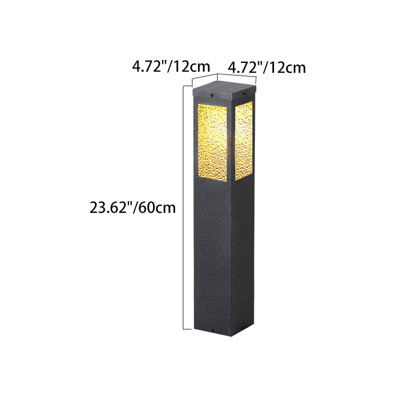 Wasserdichte Säulenleuchte aus Metall und Glas mit Diamantstruktur, 1-flammig, für Garten und Terrasse