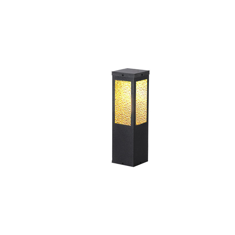 Wasserdichte Säulenleuchte aus Metall und Glas mit Diamantstruktur, 1-flammig, für Garten und Terrasse