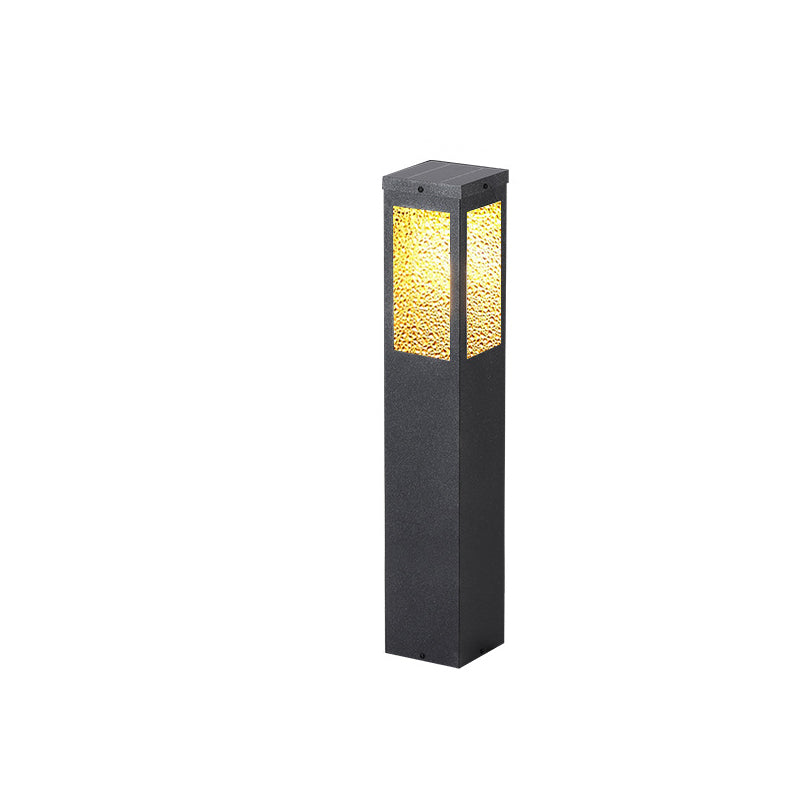 Wasserdichte Säulenleuchte aus Metall und Glas mit Diamantstruktur, 1-flammig, für Garten und Terrasse