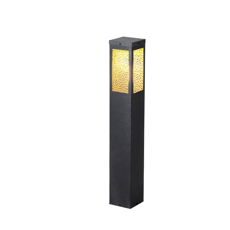 Wasserdichte Säulenleuchte aus Metall und Glas mit Diamantstruktur, 1-flammig, für Garten und Terrasse
