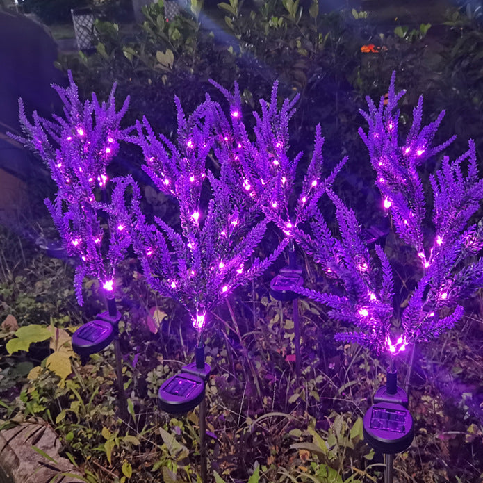 Solarbetriebene, wasserdichte LED-Außenleuchte aus Edelstahl, PC & ABS in Lavendeloptik für Garten und Terrasse