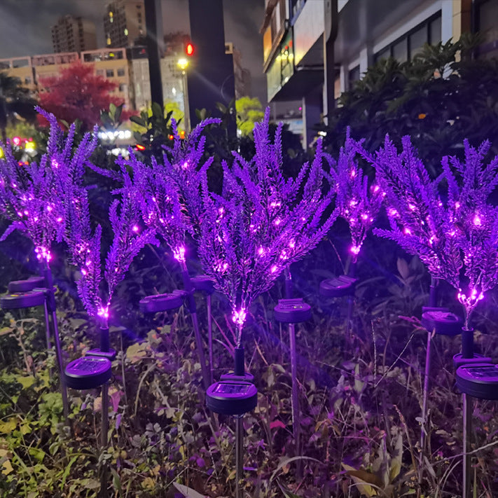 Solarbetriebene, wasserdichte LED-Außenleuchte aus Edelstahl, PC & ABS in Lavendeloptik für Garten und Terrasse