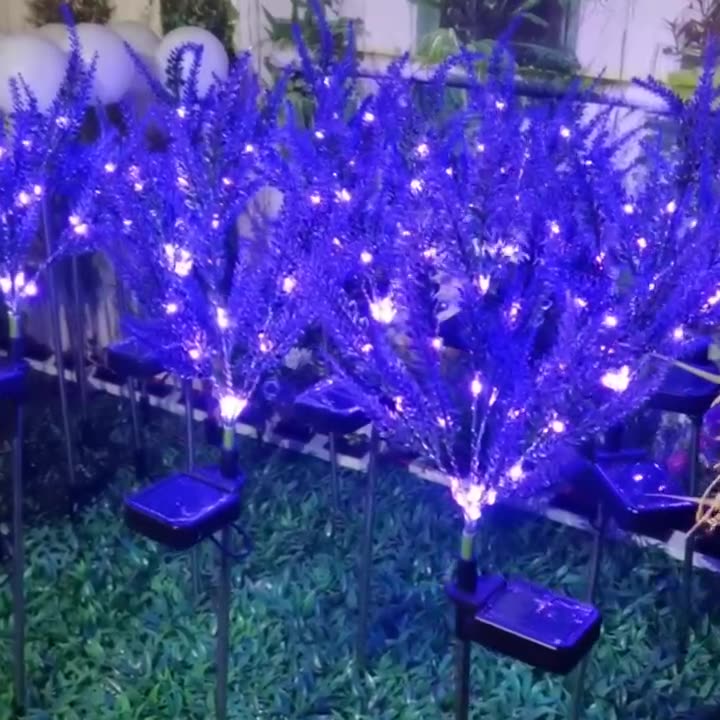Solarbetriebene, wasserdichte LED-Außenleuchte aus Edelstahl, PC & ABS in Lavendeloptik für Garten und Terrasse