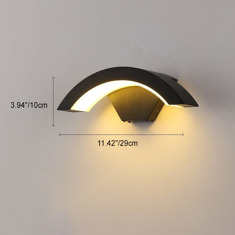 Moderner Minimalistischer Gebogener Aluminium Acryl LED Wandleuchtenlampe Für Garten | Karnz