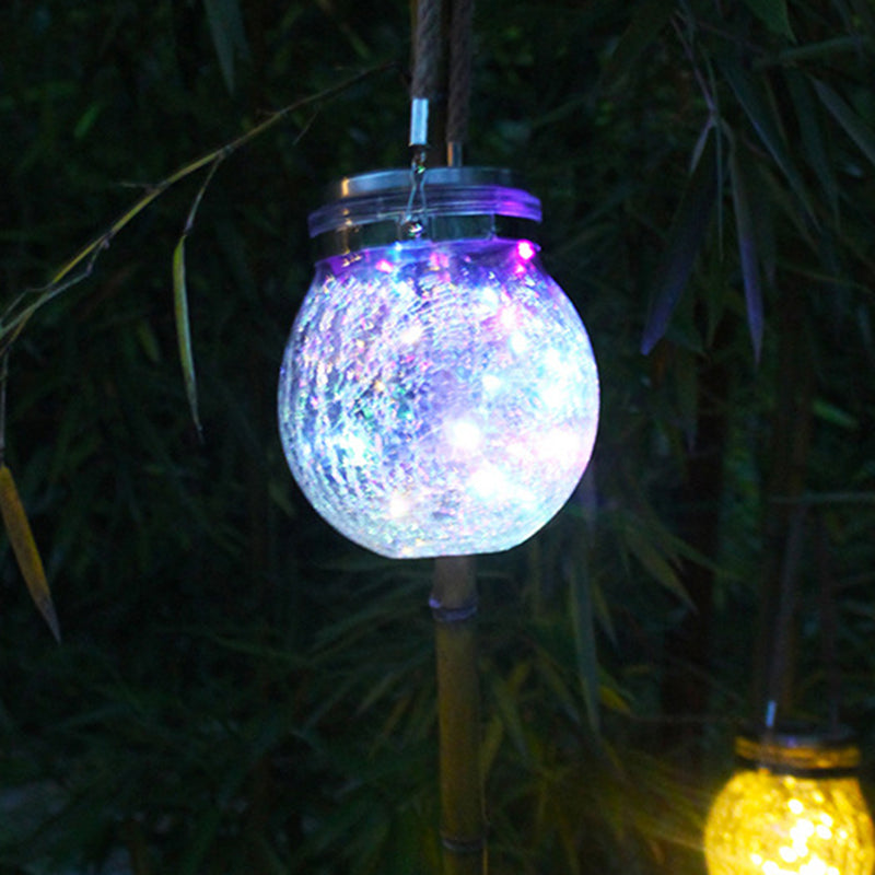 Moderne Art Deco Solar Orb Edelstahl Glas LED Außenleuchte für den Garten | Karnz