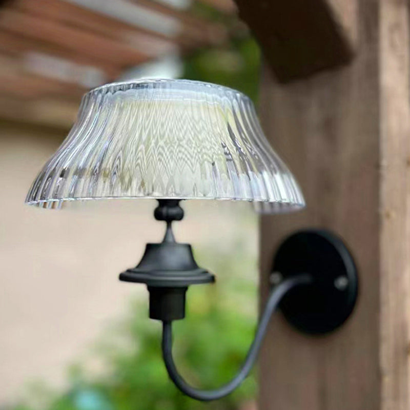 Modern minimalist runde halbe Ball gebogene Stangen Eisen ABS LED Außenwandleuchte für Garten | Karnz