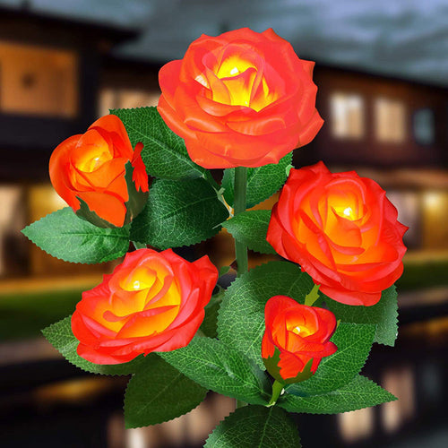 Moderne Art Deco Solar Wasserdicht Rose Plastik Edelstahl LED Erdstecker Außenleuchte Für Garten | Karnz