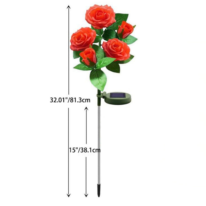 Moderne Art Deco Solar Wasserdicht Rose Plastik Edelstahl LED Erdstecker Außenleuchte Für Garten | Karnz
