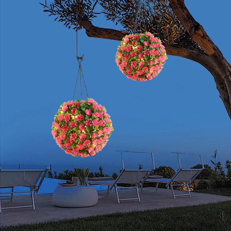 Moderne Art Deco Runde Blumenstrauß Kunststoff LED Außenbeleuchtung für Garten | Karnz