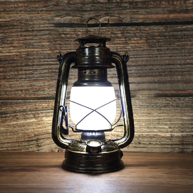 Traditionelle Vintage-Rundpferdelampe, Tischleuchte aus Eisen und Acryl mit LED-Beleuchtung für das Wohnzimmer
