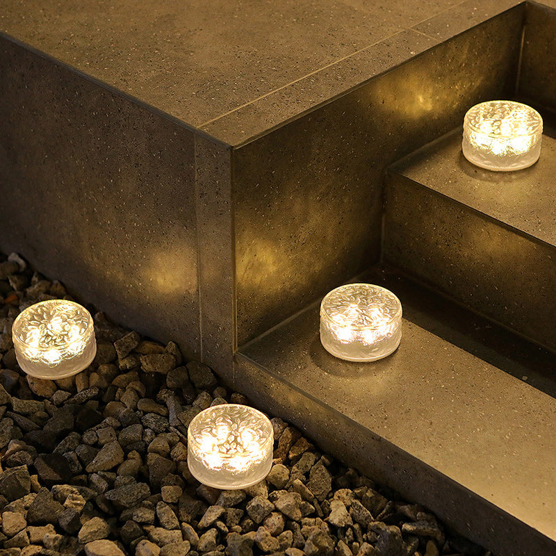 Moderne Minimalistische Solar Runde Eis Ziegel Form Acryl LED Außenbeleuchtung Für Garten | Karnz