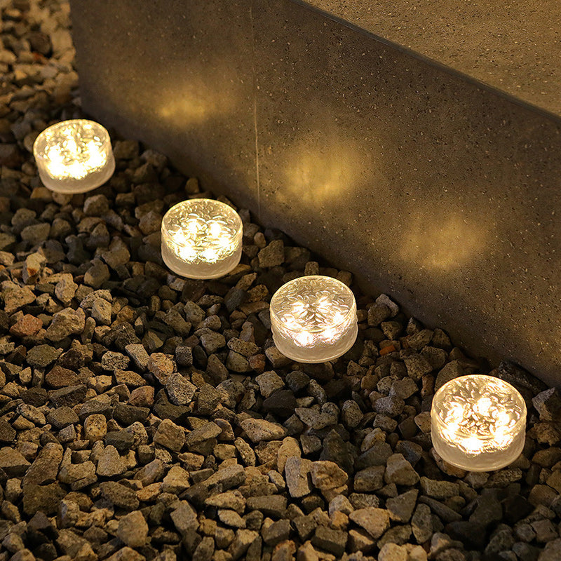 Moderne Minimalistische Solar Runde Eis Ziegel Form Acryl LED Außenbeleuchtung Für Garten | Karnz