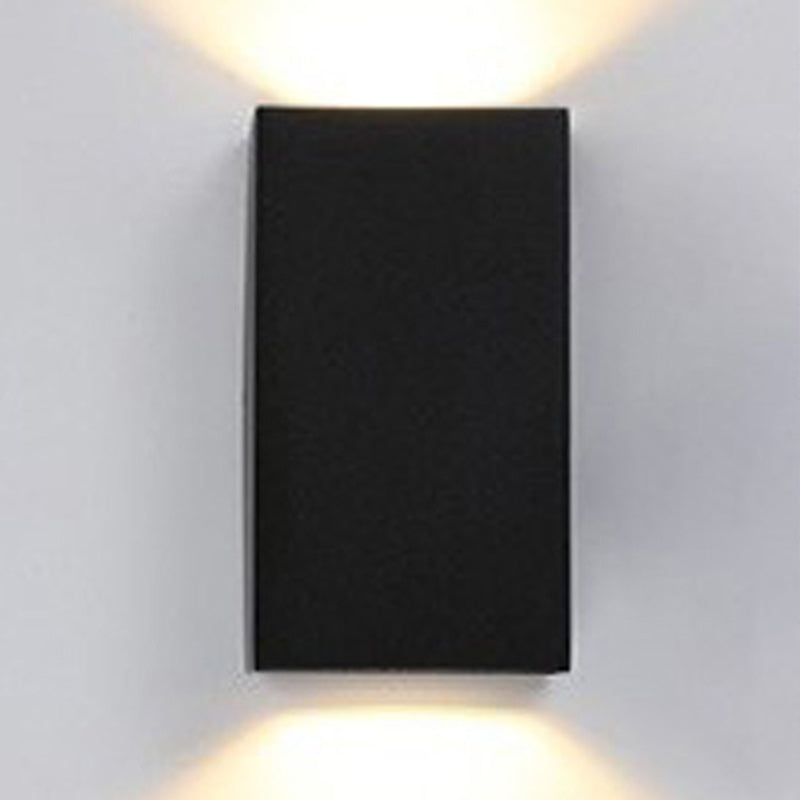 Moderner Minimalistischer Wasserdichter Rechteckiger Aluminium LED Außenwandleuchtenlampen Für Außenpatio | Karnz