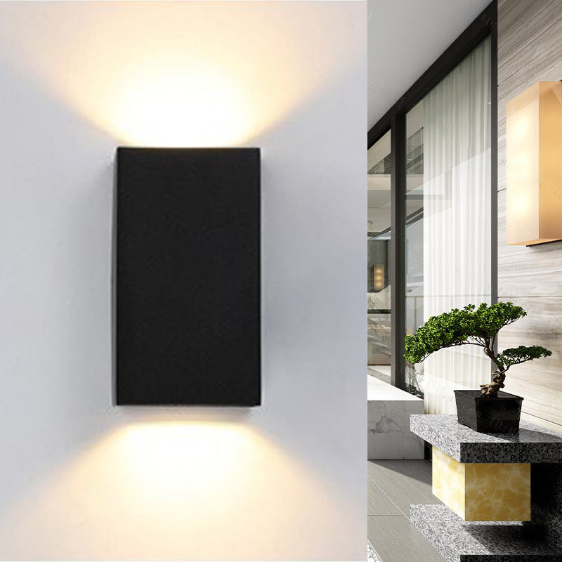 Moderner Minimalistischer Wasserdichter Rechteckiger Aluminium LED Außenwandleuchtenlampen Für Außenpatio | Karnz